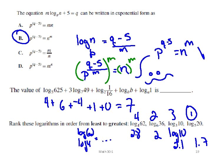 Math 30 -1 19 Math 30 -1 19