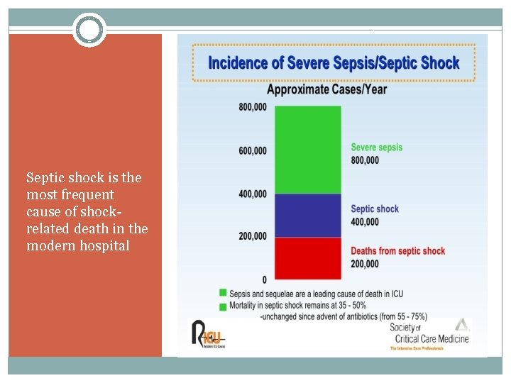 Septic shock is the most frequent cause of shockrelated death in the modern hospital