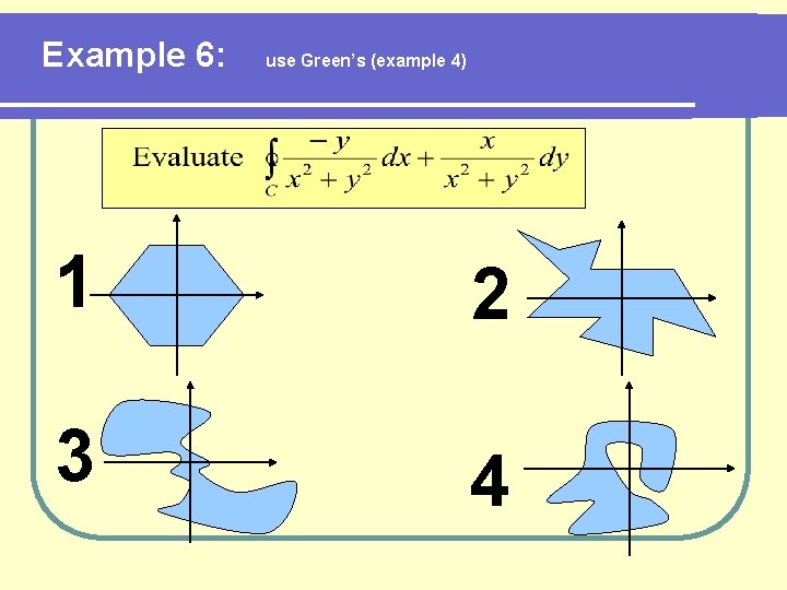 Example 6: use Green’s (example 4) 1 2 3 4 