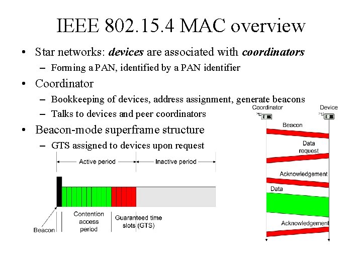 IEEE 802. 15. 4 MAC overview • Star networks: devices are associated with coordinators IEEE 802. 15. 4 MAC overview • Star networks: devices are associated with coordinators