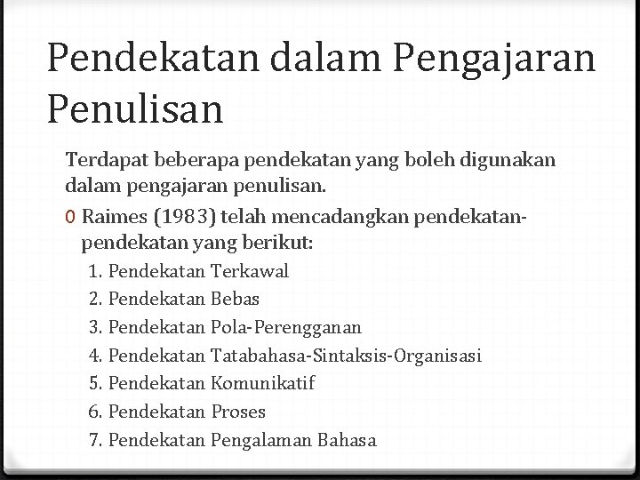 Teaching Reading And Writing In The Malay Language