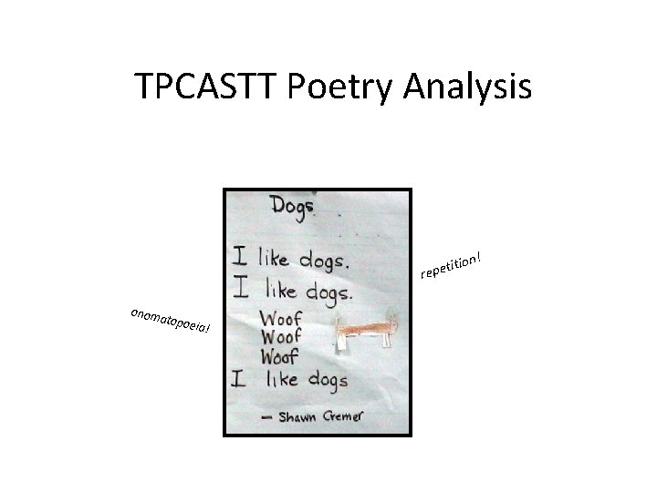 TPCASTT Poetry Analysis ion! t i t e rep onom atopo eia! 