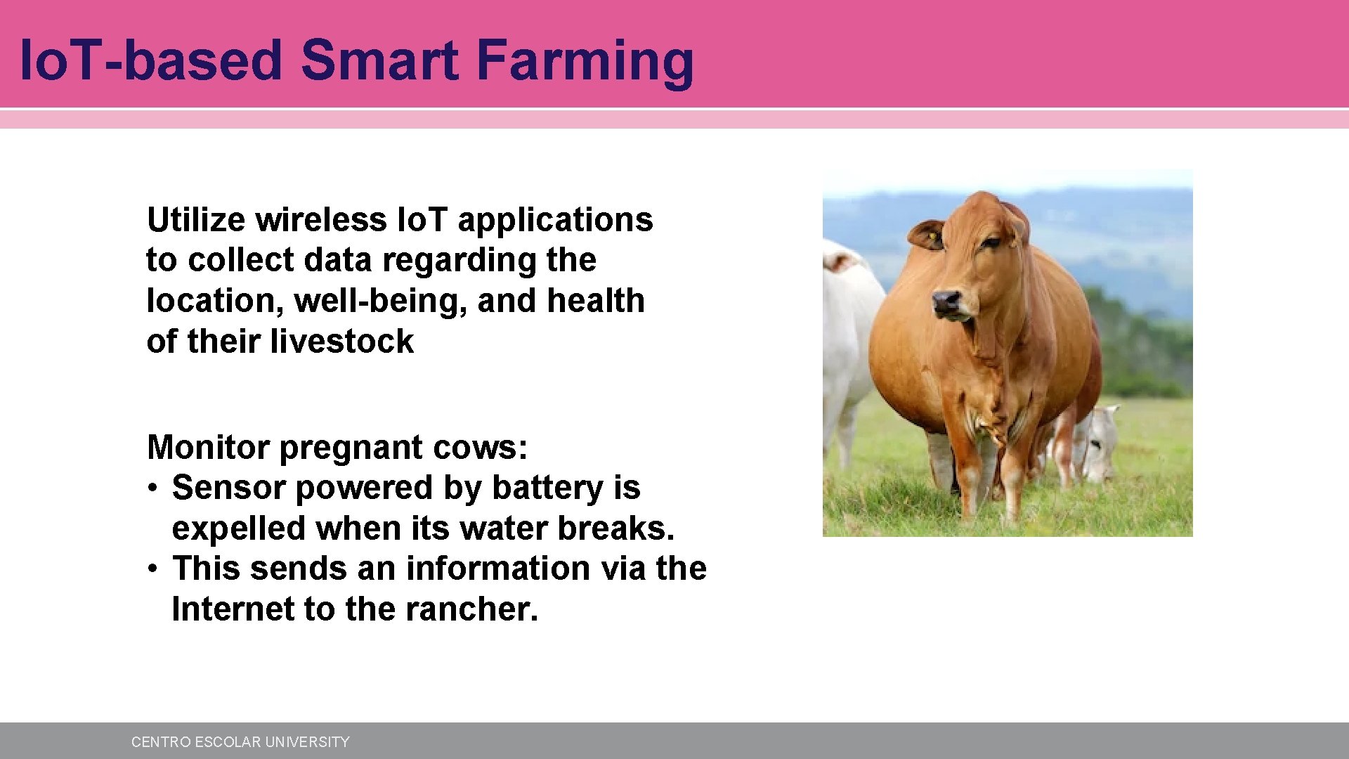 Io. T-based Smart Farming Utilize wireless Io. T applications to collect data regarding the Io. T-based Smart Farming Utilize wireless Io. T applications to collect data regarding the