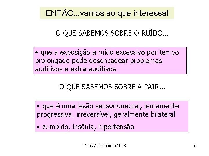 ENTÃO. . . vamos ao que interessa! O QUE SABEMOS SOBRE O RUÍDO. .