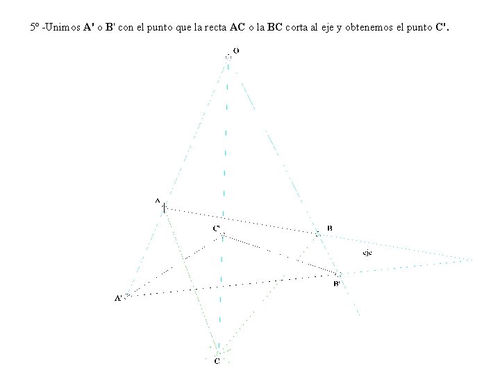 5º -Unimos A' o B' con el punto que la recta AC o la