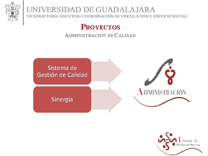 PROYECTOS ADMINISTRACIÓN DE CALIDAD Sistema de Gestión de Calidad Sinergia PROYECTOS ADMINISTRACIÓN DE CALIDAD Sistema de Gestión de Calidad Sinergia