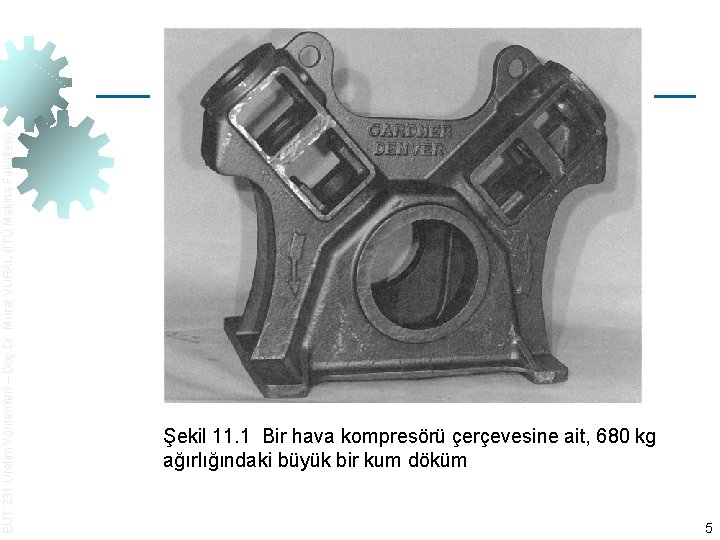 EUT 231 Üretim Yöntemleri – Doç. Dr. Murat VURAL (İTÜ Makina Fakültesi) Şekil 11.