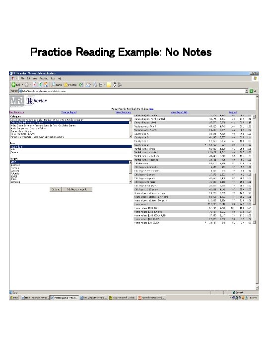 Practice Reading Example: No Notes 