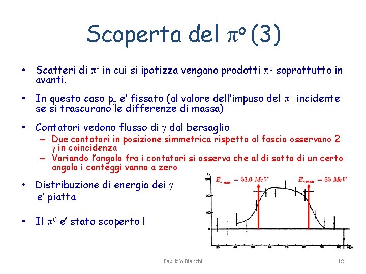 Scoperta del po (3) • Scatteri di p- in cui si ipotizza vengano prodotti