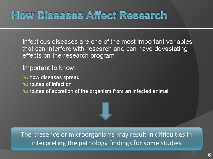 How Diseases Affect Research Infectious diseases are one of the most important variables that