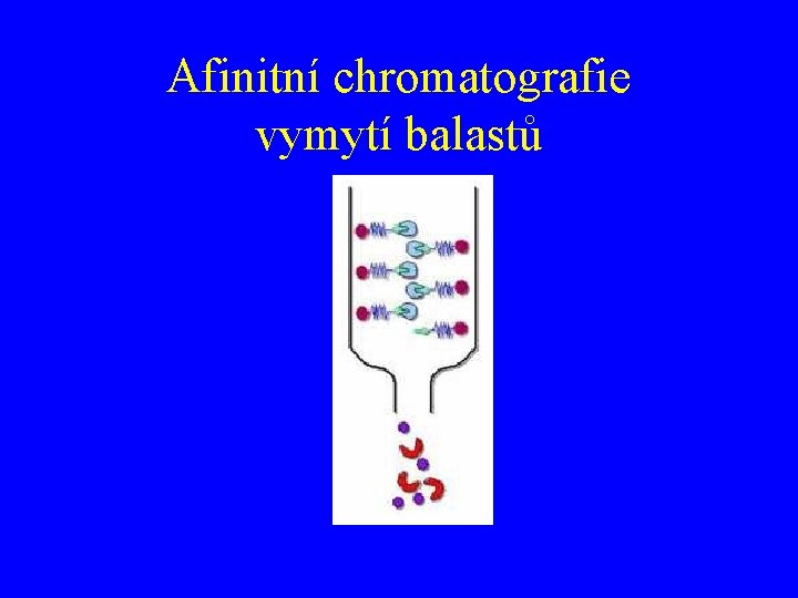 Afinitní chromatografie vymytí balastů 