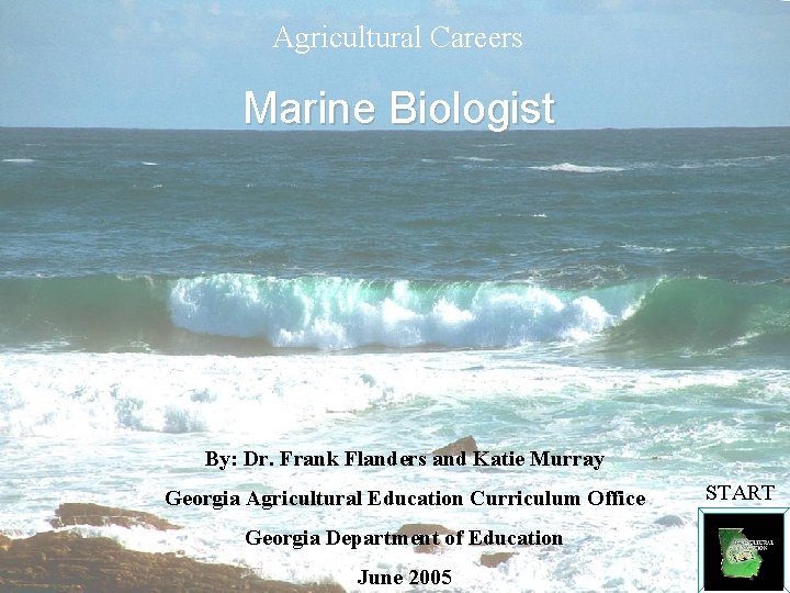 Agricultural Careers Marine Biologist By: Dr. Frank Flanders and Katie Murray Georgia Agricultural Education