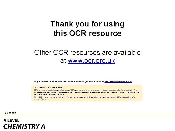 Thank you for using this OCR resource Other OCR resources are available at www.