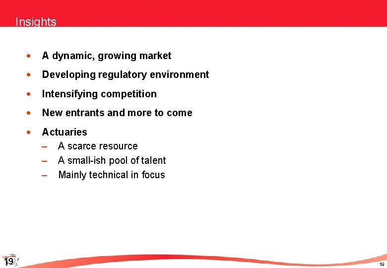 Insights 19 · A dynamic, growing market · Developing regulatory environment · Intensifying competition