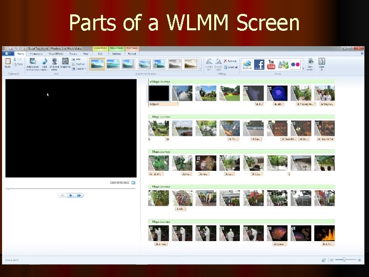 Parts of a WLMM Screen 