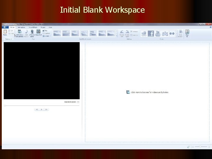 Initial Blank Workspace 