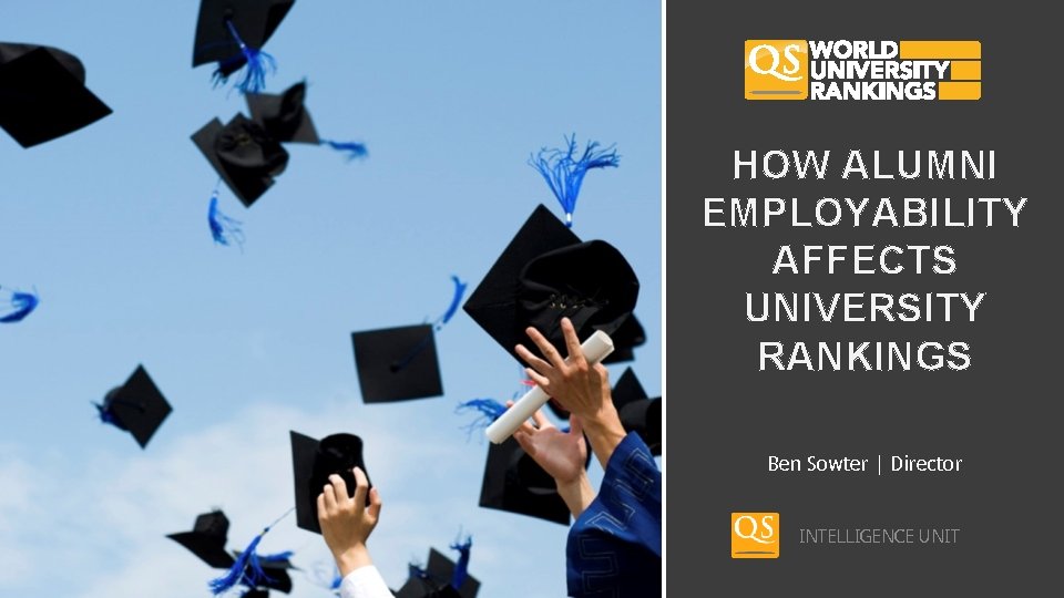 HOW ALUMNI EMPLOYABILITY AFFECTS UNIVERSITY RANKINGS Ben Sowter | Director INTELLIGENCE UNIT 