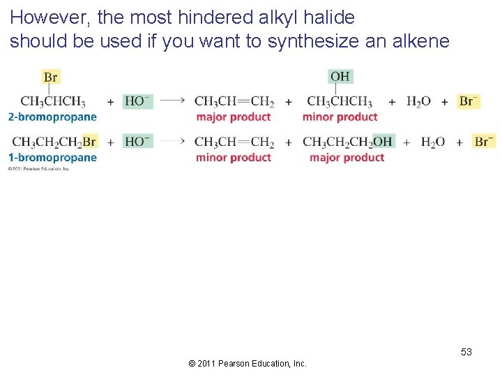 However, the most hindered alkyl halide should be used if you want to synthesize