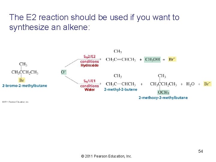 The E 2 reaction should be used if you want to synthesize an alkene: