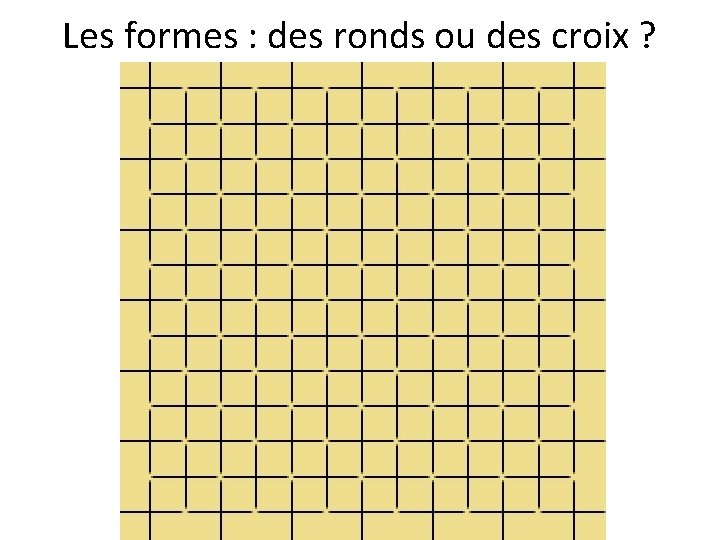 Les formes : des ronds ou des croix ? 