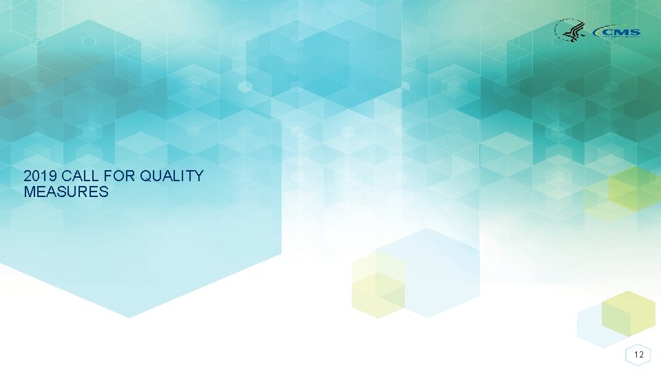 2019 CALL FOR QUALITY MEASURES 12 
