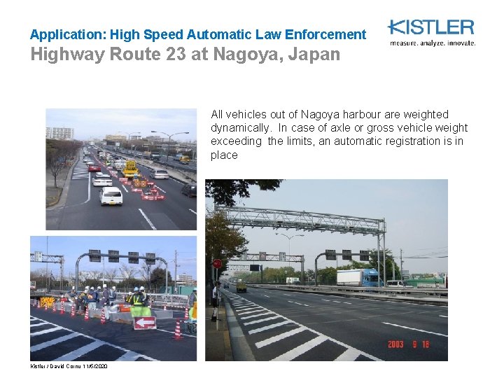 Application: High Speed Automatic Law Enforcement Highway Route 23 at Nagoya, Japan All vehicles