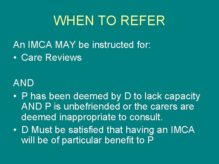 Imca PLYMOUTH INDEPENDENT MENTAL CAPACITY ADVOCACY SERVICE PLYMOUTH HIGHBURY