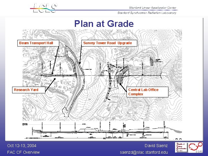 Plan at Grade Beam Transport Hall Research Yard Oct 12 -13, 2004 FAC CF