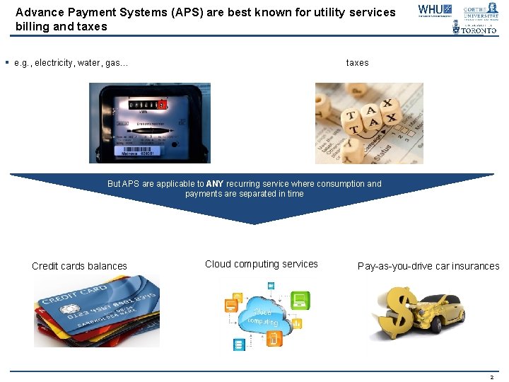 Advance Payment Systems (APS) are best known for utility services billing and taxes §