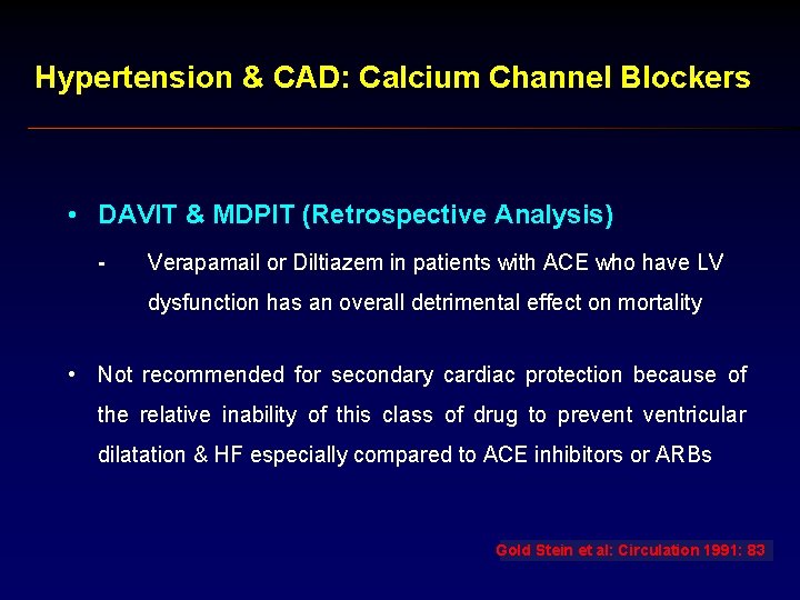 Hypertension & CAD: Calcium Channel Blockers • DAVIT & MDPIT (Retrospective Analysis) - Verapamail