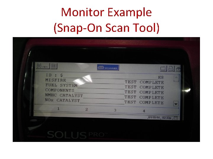 Monitor Example (Snap-On Scan Tool) 