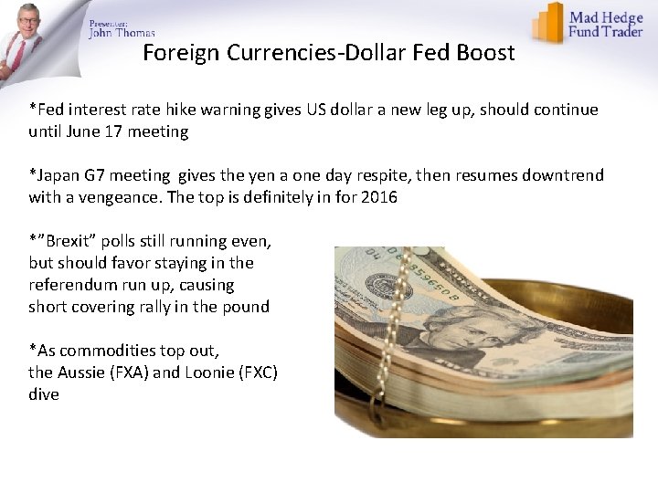 Foreign Currencies-Dollar Fed Boost *Fed interest rate hike warning gives US dollar a new