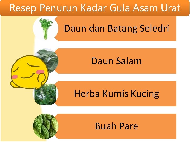 Resep Penurun Kadar Gula Asam Urat Daun dan Batang Seledri Daun Salam Herba Kumis