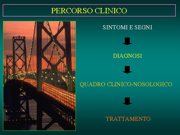 PERCORSO CLINICO SINTOMI E SEGNI DIAGNOSI QUADRO CLINICO-NOSOLOGICO TRATTAMENTO 