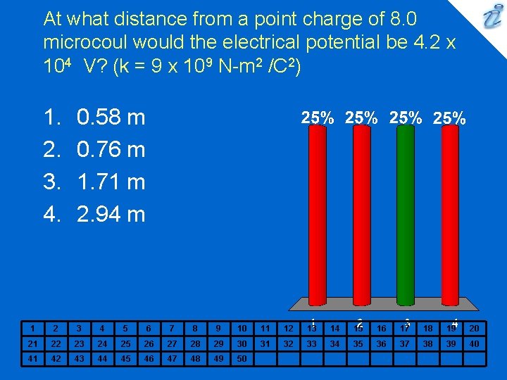 At what distance from a point charge of 8. 0 microcoul would the electrical