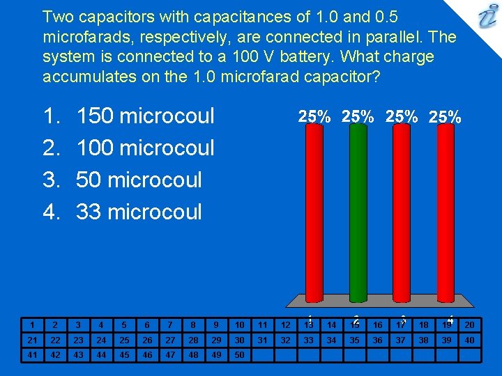 Two capacitors with capacitances of 1. 0 and 0. 5 microfarads, respectively, are connected