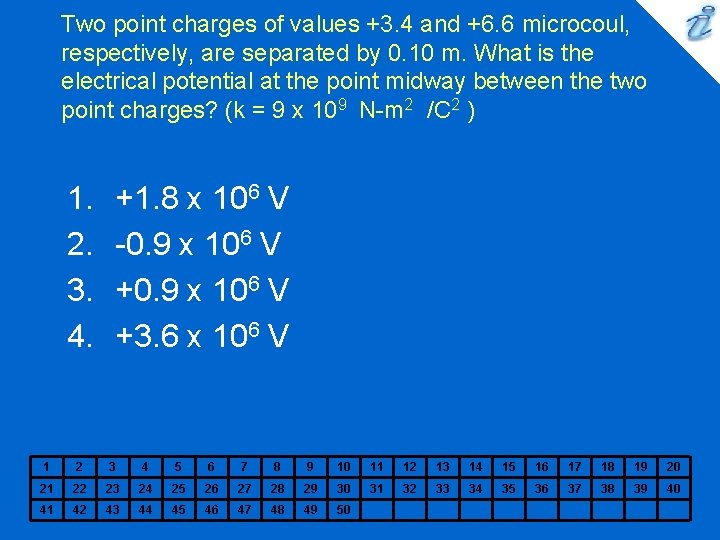 Two point charges of values +3. 4 and +6. 6 microcoul, respectively, are separated