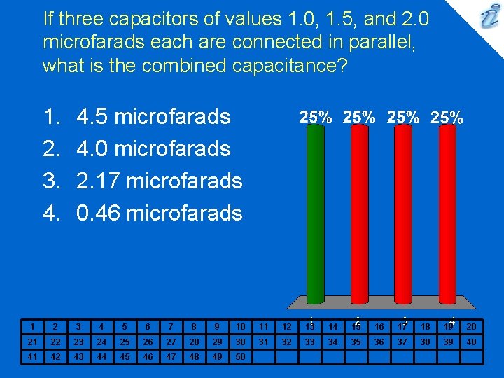 If three capacitors of values 1. 0, 1. 5, and 2. 0 microfarads each