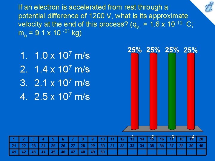 If an electron is accelerated from rest through a potential difference of 1200 V,