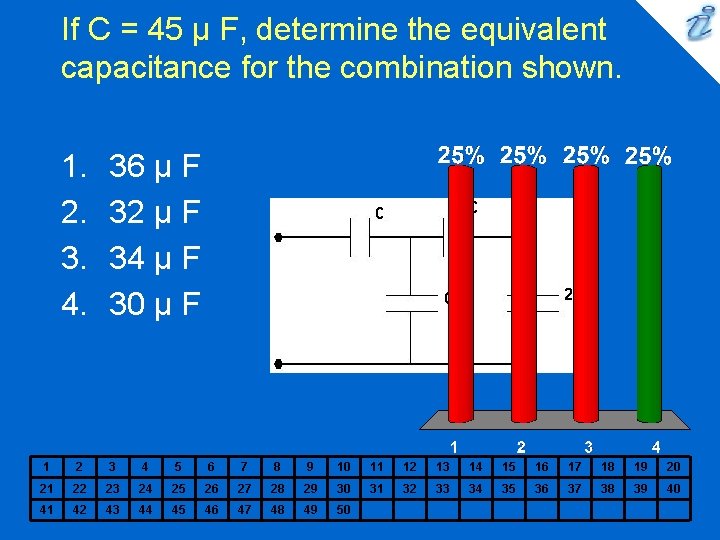 If C = 45 µ F, determine the equivalent capacitance for the combination shown.
