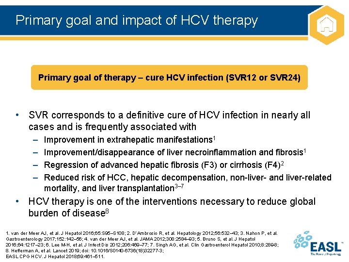 Primary goal and impact of HCV therapy Primary goal of therapy – cure HCV
