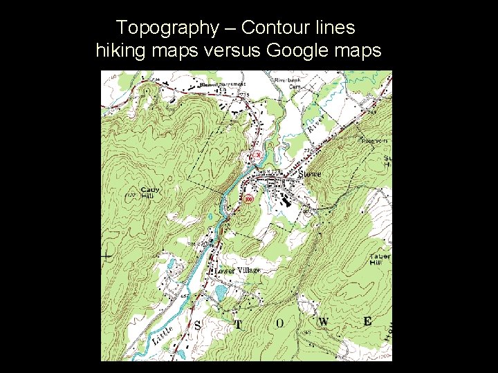 Topography – Contour lines hiking maps versus Google maps 