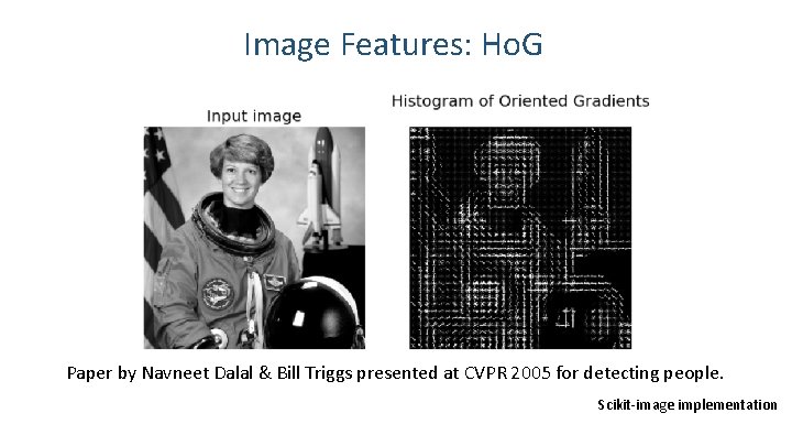 Image Features: Ho. G Paper by Navneet Dalal & Bill Triggs presented at CVPR Image Features: Ho. G Paper by Navneet Dalal & Bill Triggs presented at CVPR