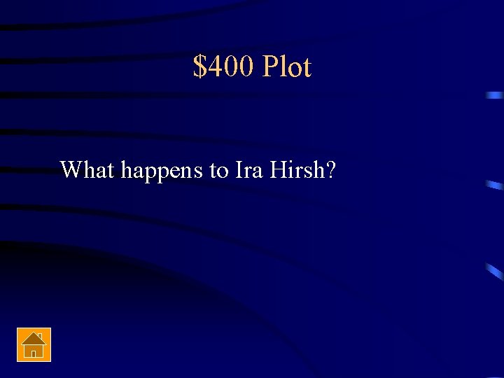 $400 Plot What happens to Ira Hirsh? 