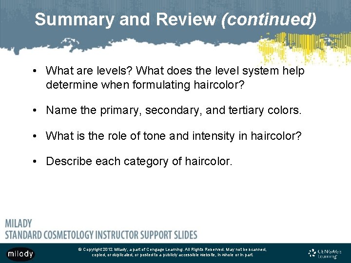 Summary and Review (continued) • What are levels? What does the level system help