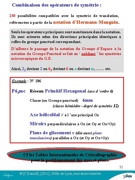 Combinaison des opérateurs de symétrie : 230 possibilités compatibles avec la symétrie de translation, Combinaison des opérateurs de symétrie : 230 possibilités compatibles avec la symétrie de translation,