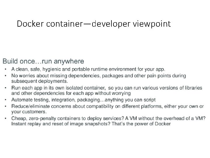 Docker container—developer viewpoint 
