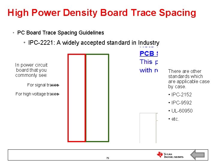 High Power Density Board Trace Spacing • PC Board Trace Spacing Guidelines • IPC-2221: