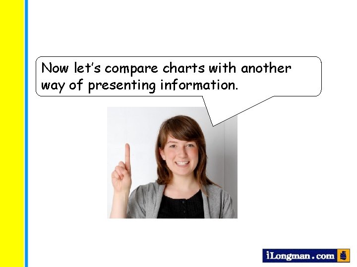 Now let’s compare charts with another way of presenting information. 