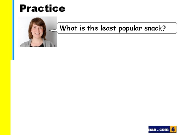 Practice What is the least popular snack? Favourite snacks while watching TV 